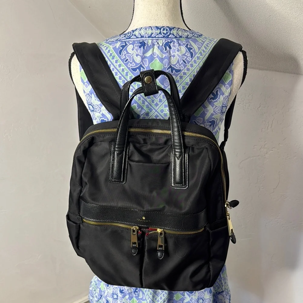 Travanti Black Nylon Lightweight Travel Computer Backpack TOT7890B